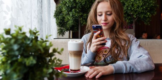 Teen on her phone