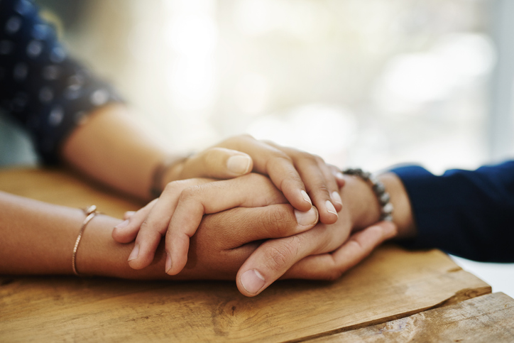 couple holding hands