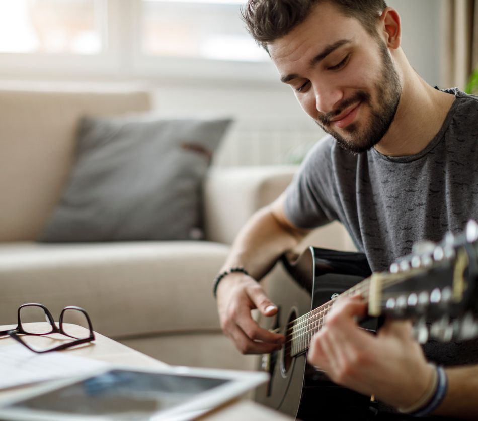 man playing guitar