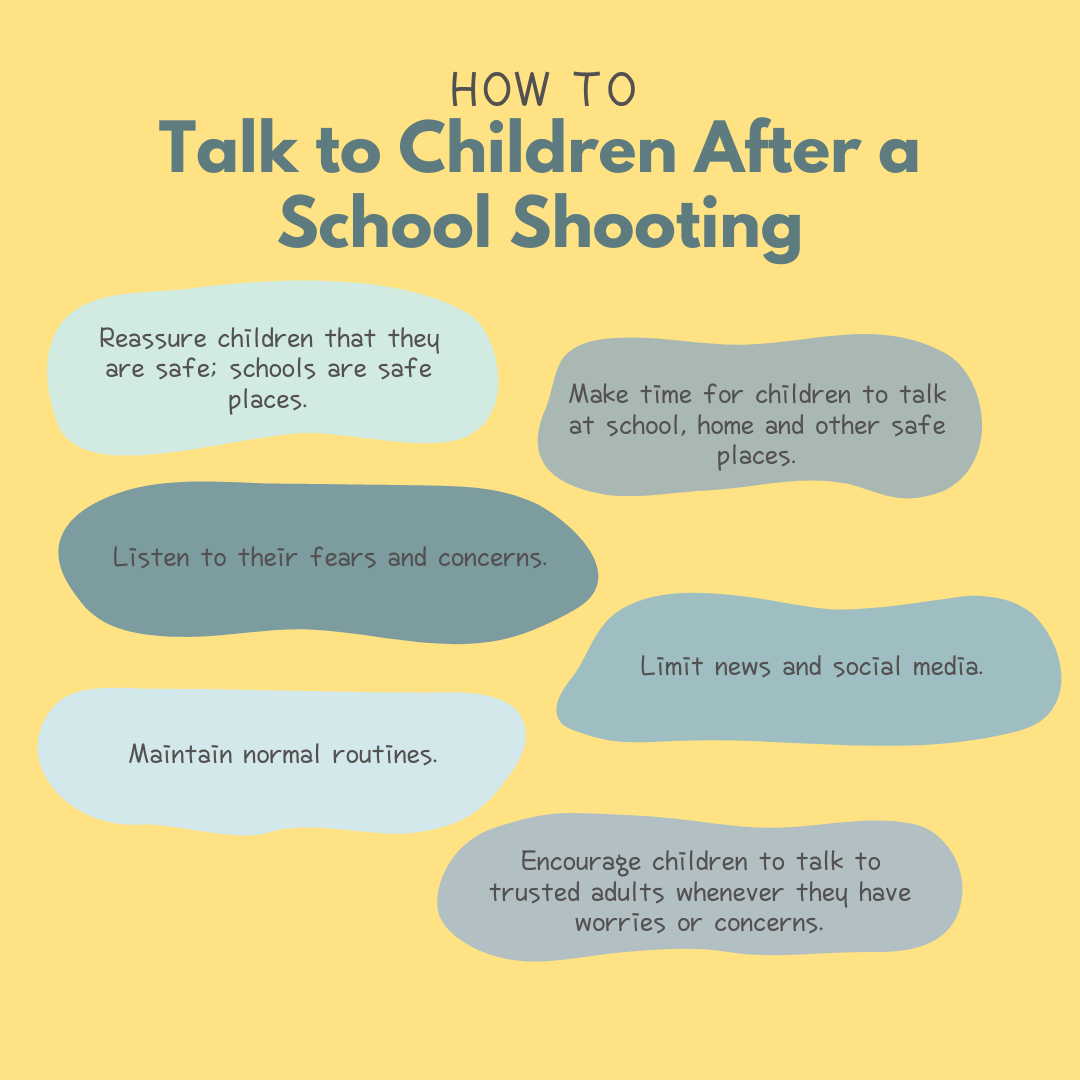 how to talk to children after a school shooting