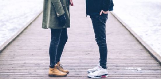 couple facing each other