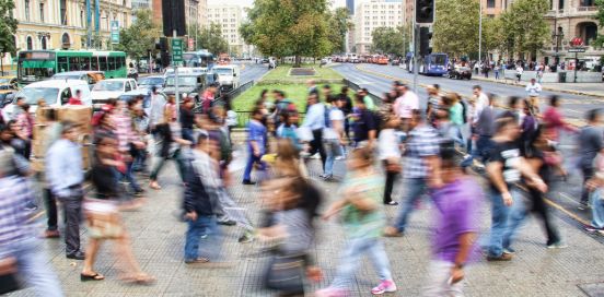 busy people in traffic