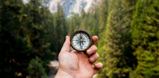 compass in the woods