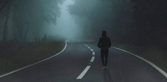 walking through fog alone