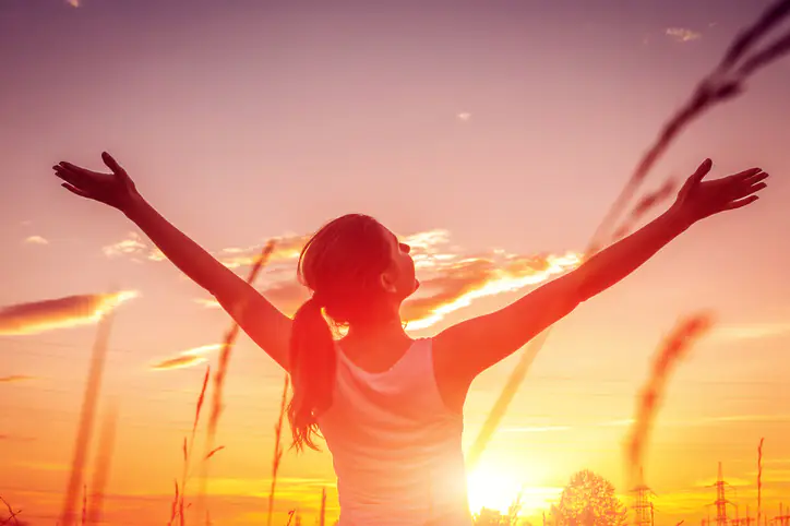 woman in sunset