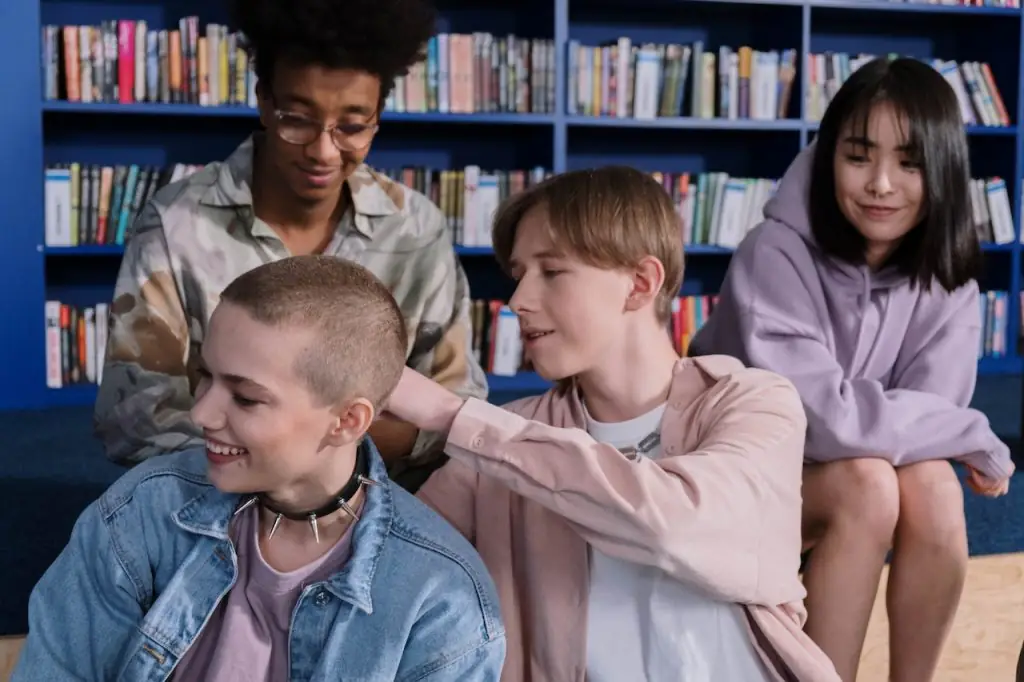 teens hanging out
